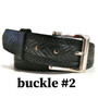 Handmade Cowhide Black Leather Belt: Embossed Men's Jeans Belt