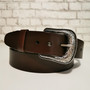 Handmade Brown Full Grain Leather Belt: Cowboy Rodeo Style