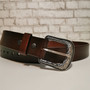 Handmade Brown Full Grain Leather Belt: Cowboy Rodeo Style