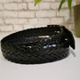 Braided Black Leather Belt for Men: Handmade Casual Jean Belt