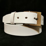 Handmade White Leather Belt for Men: Full Grain Removable Buckle