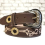 Boho Sunflower Embroidered Belt: Removable Buckle, Western Style
