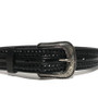 Braided Black Leather Belt: Full Grain Cowhide Western Style