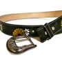 Embossed Sunflower Leather Belt: Handmade Boho Cowgirl Style