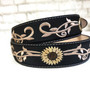 Sunflower Embroidered Belt: Boho Western Faux Leather Belt with Removable Buckle