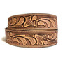 Handmade Embossed Leather Belt for women: Tulip Design