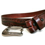 Handmade Full Grain Leather Belt: Hand Tooled Rodeo Cowboy Belt