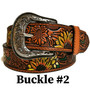 Embossed Sunflower Leather Belt: Handmade Western Boho Style