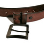 Handmade Full Grain Brown Leather Belt: Casual Jeans Belt, Removable Buckle