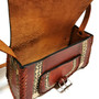 Embossed Leather Saddle Bag: Vintage Western Style, Adjustable Strap
