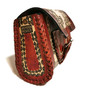 Embossed Leather Saddle Bag: Vintage Western Style, Adjustable Strap