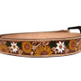 Embossed Sunflower Leather Belt: Western Boho Style