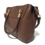 Handmade Brown Leather Work Bag: Cowhide Crossbody Handbag