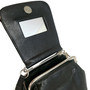 Handmade Black Leather Shoulder Bag: Ball Clasp, Adjustable Strap