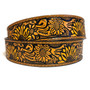 Embossed Sunflower Leather Belt: Handmade Boho Western Style