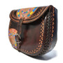 Handmade Embossed Leather Shoulder Bag: Aztec Design, Rodeo Vintage Style