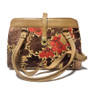 Embroidered Leather Shoulder Bag: Handmade Bohemian Floral Purse