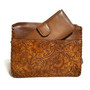 Hand Tooled Leather Shoulder Bag: Floral Carved Boho Purse