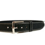 Handmade Black Leather Belt for Men: Removable Buckle, Genuine Cowhide