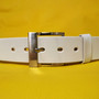 Handmade White Full Grain Leather Belt: Women's Removable Buckle Belt
