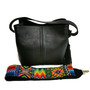 Handmade Leather Shoulder Bag: Huichol Beaded Strap, Bohemian Cowgirl Style