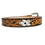 Embossed Sunflower Leather Belt: Western Rodeo Boho Style
