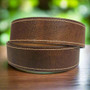 Handmade Light Brown Leather Western Belt: Snap Closure, 40mm Wide