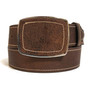 Handmade Light Brown Leather Western Belt: Snap Closure, 40mm Wide