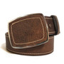 Handmade Light Brown Leather Western Belt: Snap Closure, 40mm Wide