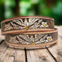 Handmade Embossed Leather Cowgirl Belt: Western Floral Eagle Design
