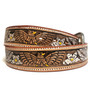 Handmade Embossed Leather Cowgirl Belt: Western Floral Eagle Design