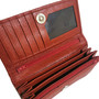 Red Leather Wallet: Handmade Cowhide Card Holder with Zipper
