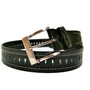 Handmade Full-Grain Black Leather Belt for Men - Removable Buckle