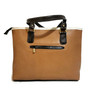Handmade Leather Tote Bag: Brown Cowhide Shoulder Bag with Zipper