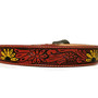Handmade Sunflower Leather Belt: Brown Boho Rodeo Style