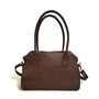 Handmade Brown Leather Shoulder Bag: Minimalist Women's Handbag