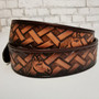 Embossed Horse Leather Belt: Handmade Western Cowboy Style