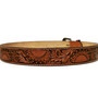 Embossed Sunflower Leather Belt: Handmade Brown Cowgirl Western Belt