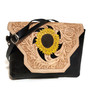 Handmade Tooled Leather Bag: Sunflower Embossed, Rodeo Retro