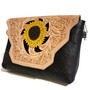 Handmade Tooled Leather Bag: Sunflower Embossed, Rodeo Retro