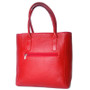 Embossed Red Leather Tote Bag: Handmade Cowhide Shoulder Bag