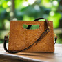 Brown leather bag for women