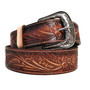 Handmade Embossed Leather Belt: Western Cowgirl Style with Removable Buckle