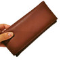 Handmade Brown Cowhide Leather Wallet: Large Minimalist Card Holder