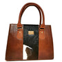 Handmade Hair-On Cowhide Leather Bag: Brown Purse, Adjustable Strap