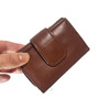 Handmade Cowhide Leather Wallet: Compact Women's Wallet with Mirror