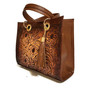 Hand-Tooled Leather Satchel: Western Carved Crossbody Bag