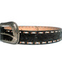 Embossed Leather Western Belt: Handmade Cowgirl Belt with Removable Buckle