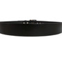 Handmade Full Grain Black Leather Belt: Embossed Cowhide, Snap Buckle, 1.5" Wide