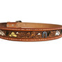 Handmade Western Leather Belt: Engraved Cowboy Horseshoe Design